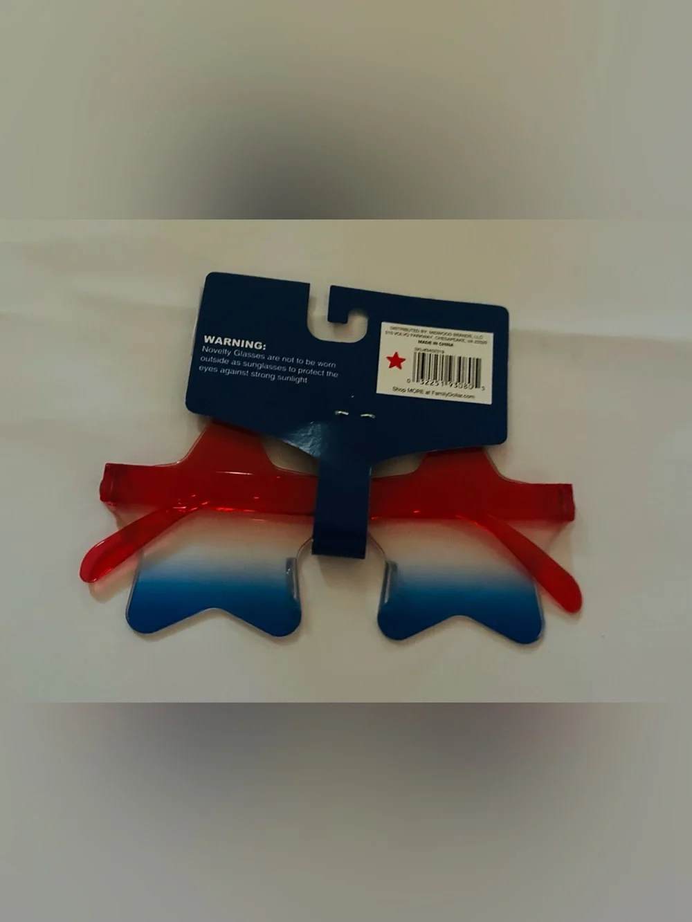 New Patriotic Red Clear Blue Novelty Glasses Star Shaped Kids Men’s Women’s